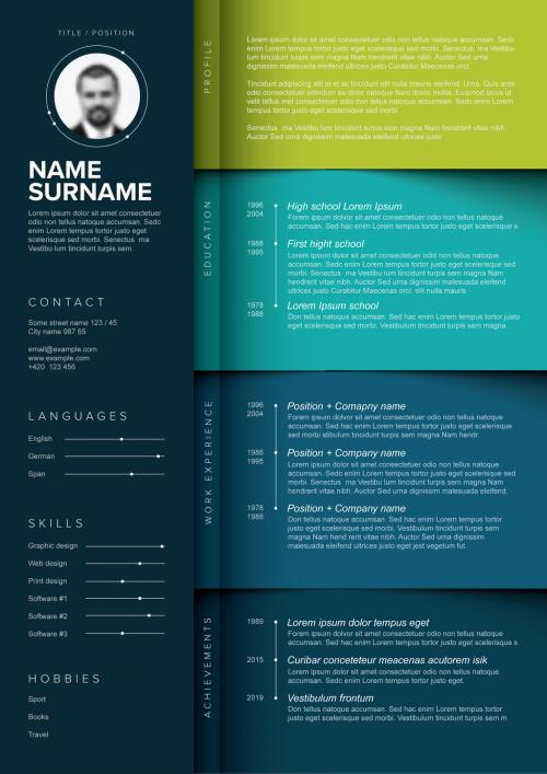 Minimalist Teal Gradient Resume Layout - 280656174