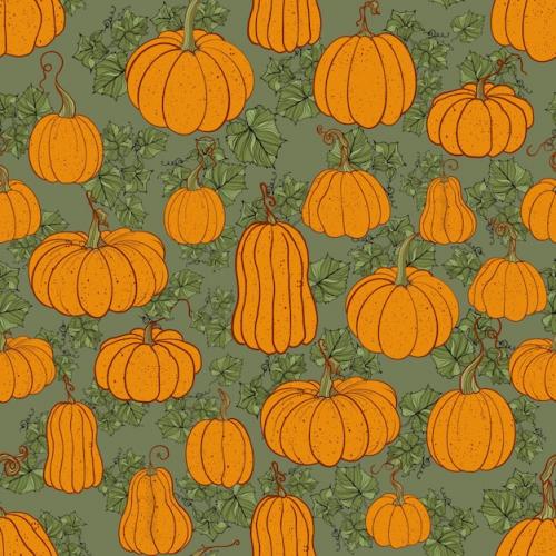 Autumn Pumpkins Seamless Pattern