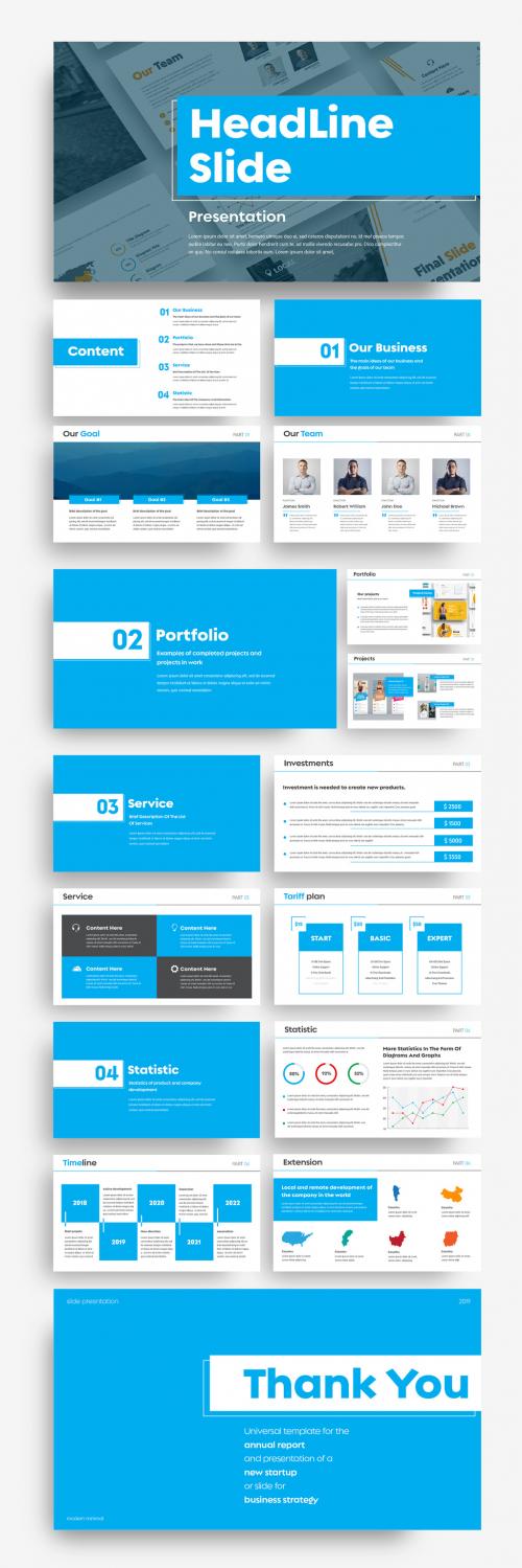 Modern Presentation Layout with Blue Elements - 281301183