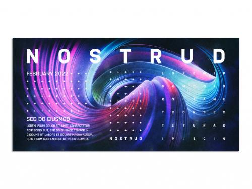 Futuristic Flyer Layout with 3D Fractal Background Element - 281320604