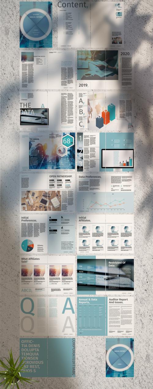 Annual Report Layout with Blue Accents - 281477647