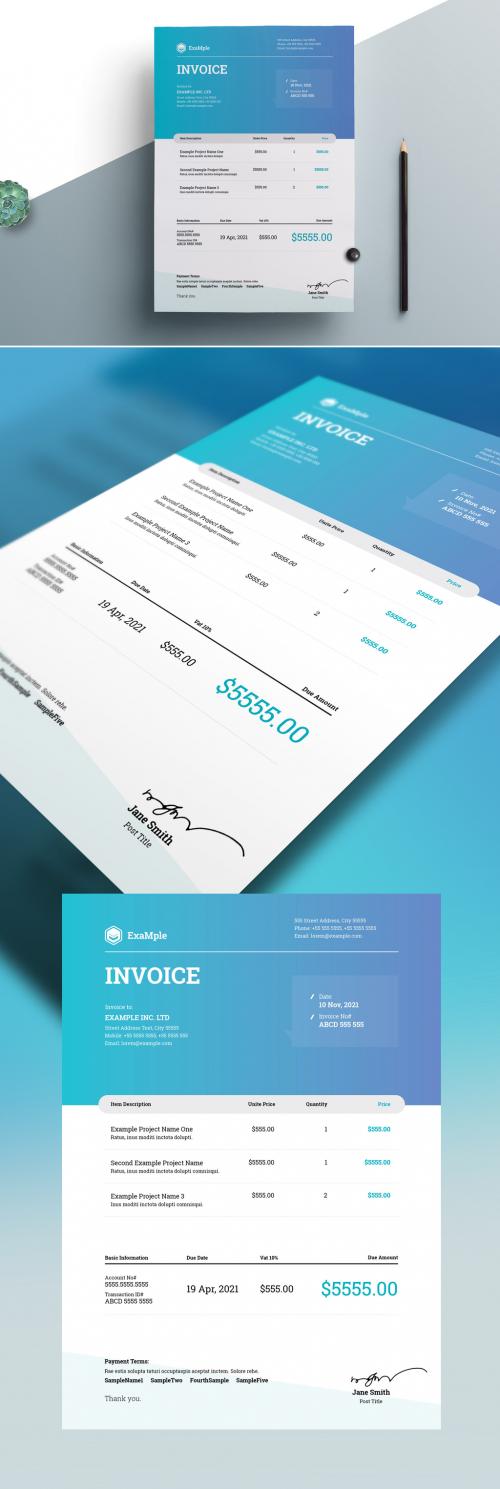 Blue and White Corporate Invoice Layout - 281679102