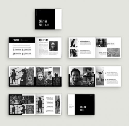 Black and White Portfolio Layout - 281811011