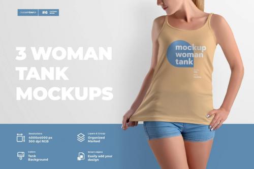 3 Mockups Woman Tank