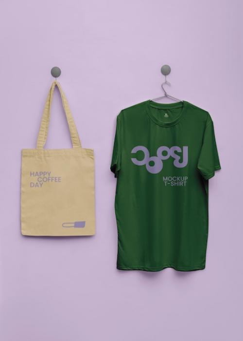 Tote Bag And T-shirt Mockup Design