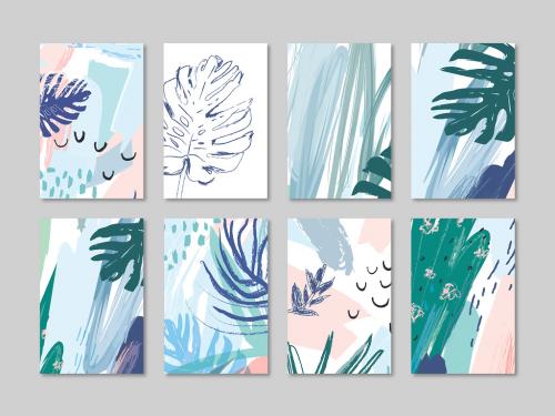 Tropical Illustration Poster Layout Set - 281869276