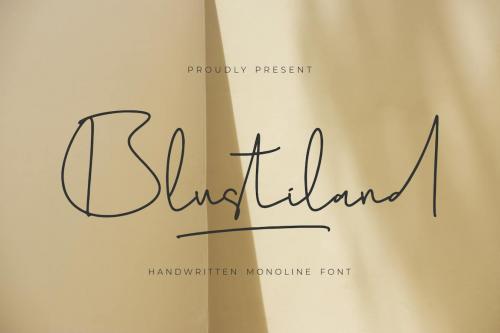 Blustiland Handwritten Monoline Font