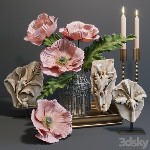 RH Acanthus leaves decorative set