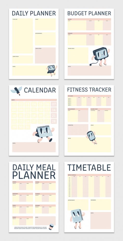 Monthly Planner with Illustrative Elements - 282312556