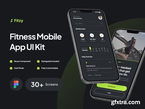 Fitzy - Fitness Mobile App UI Kit Ui8.net