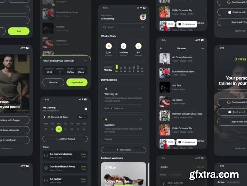 Fitzy - Fitness Mobile App UI Kit Ui8.net