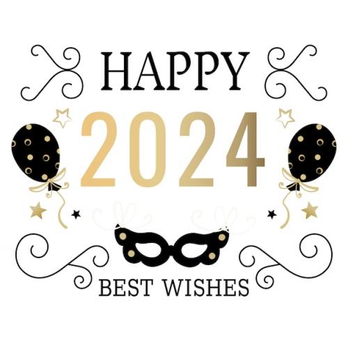 Black And Gold New Year 2024 Badge