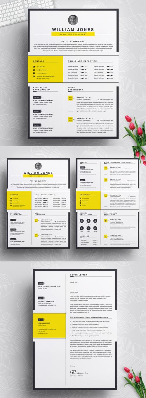 Yellow Color Resume Template - 282343155