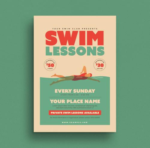 Swim Lessons Flyer Layout - 282492324