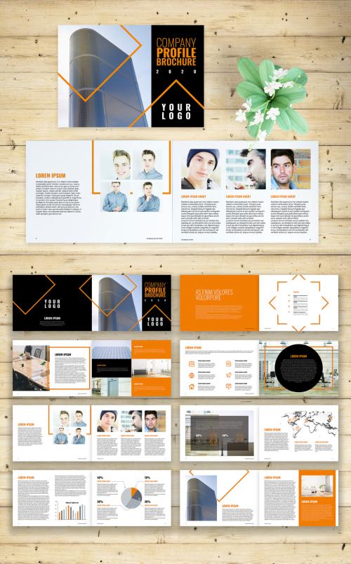 Company Brochure Layout with Orange Accents - 282674862