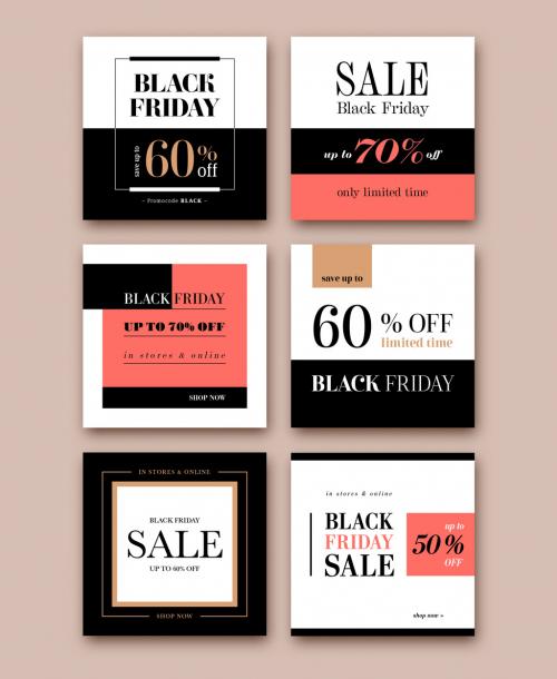 Black Friday Social Media Layout Set - 282697726