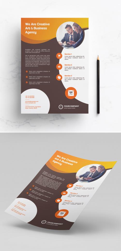 Flyer Layout with Orange Gradients - 282939023