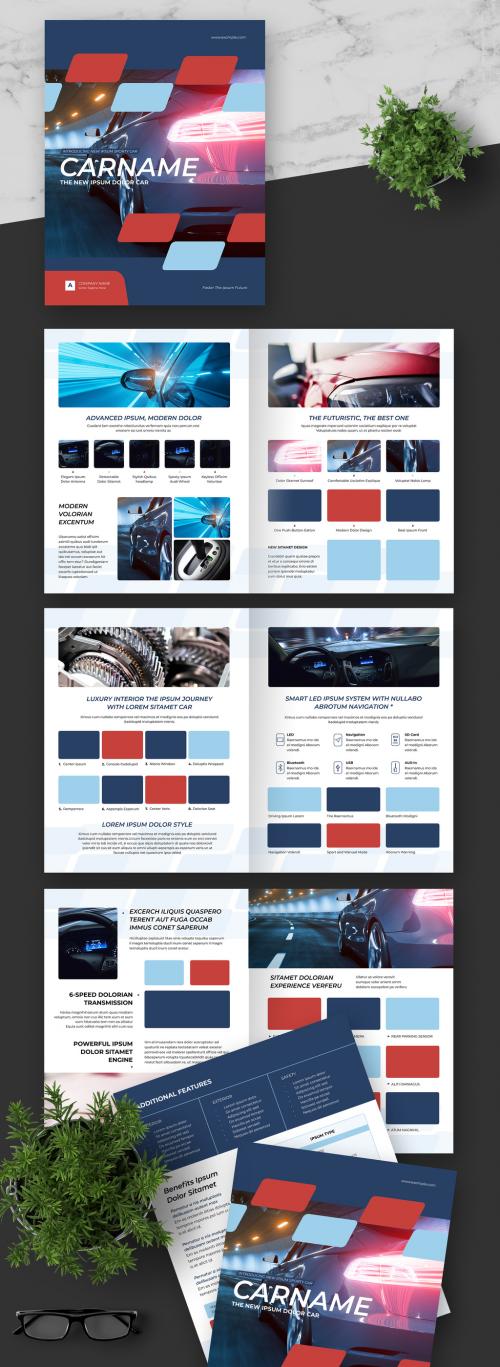 Product Technology Information Brochure with Red and Blue Elements - 283075429