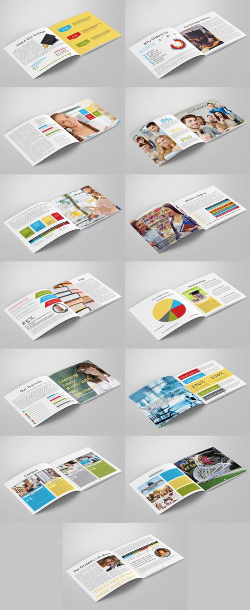 Corporate Brochure Layout with Bright, Colorful Accents - 283820333