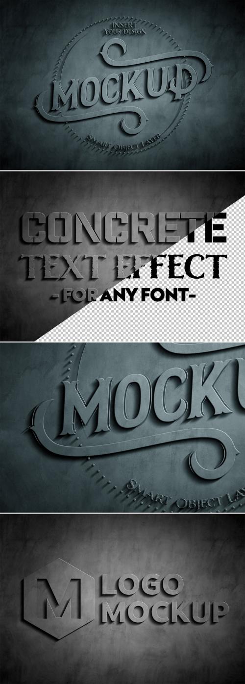 Embossed Concrete Text Effect Mockup - 283964369