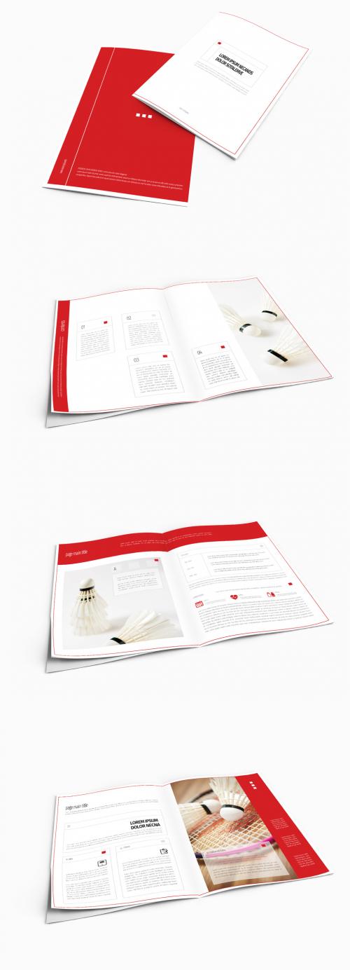 Bifold Brochure Layout with Red Accents - 284185513