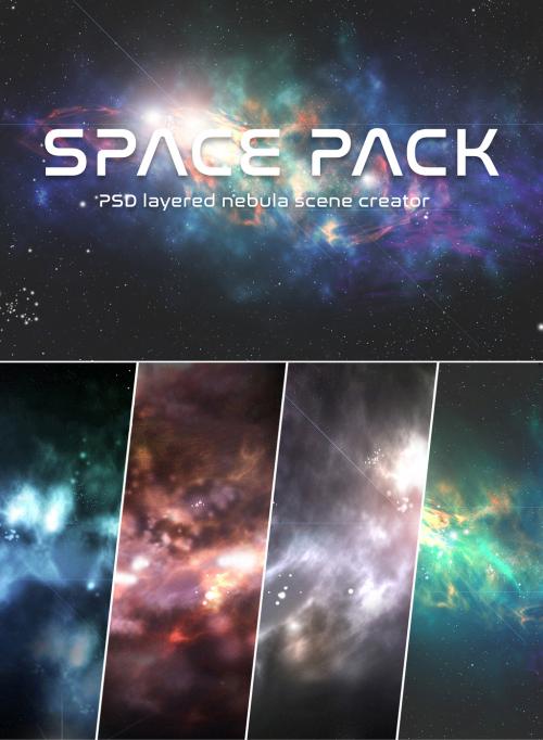 Space Nebula Scene Creator Kit - 284360763