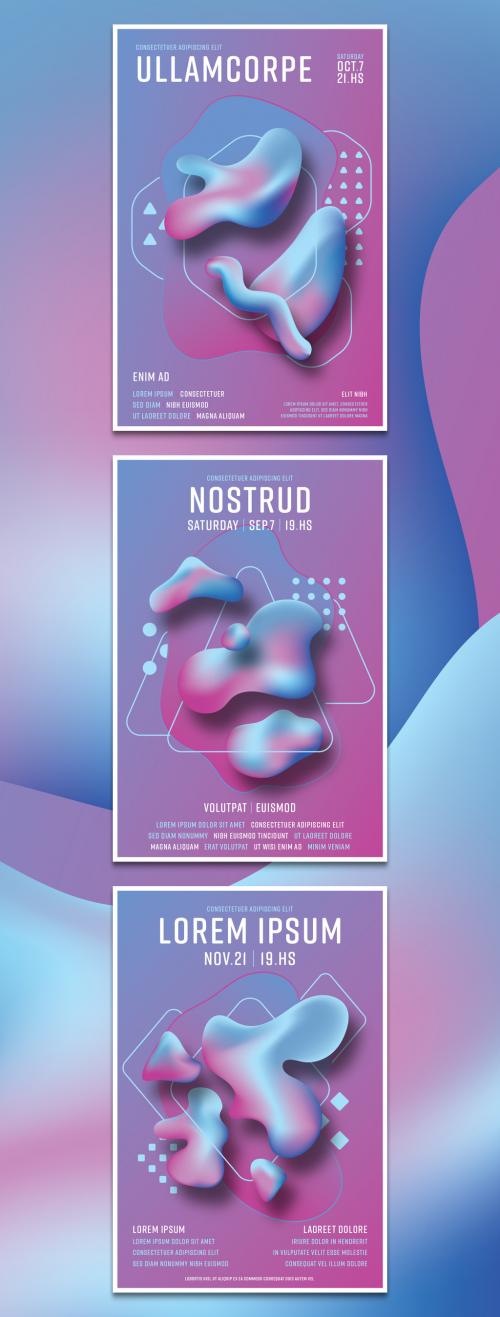 Purple Liquid Gradient Poster Layouts - 285117311