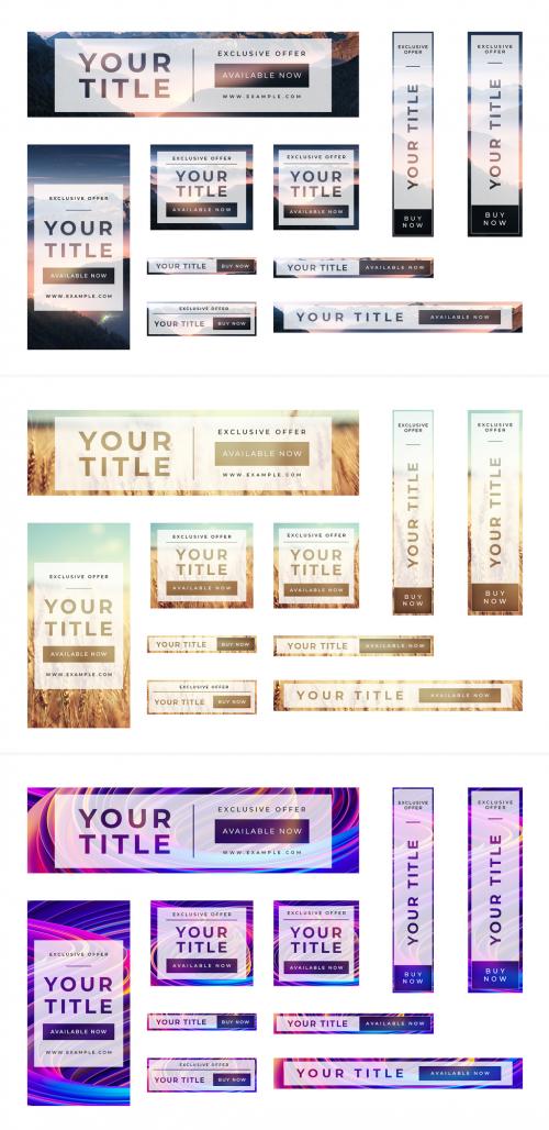 Web Banner Set with White Overlay Effect - 285310871