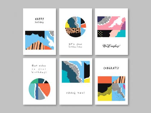 Modern Abstract Illustrative Card Layouts - 285318148