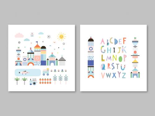 Illustrative Children's Posters Layouts - 285318149