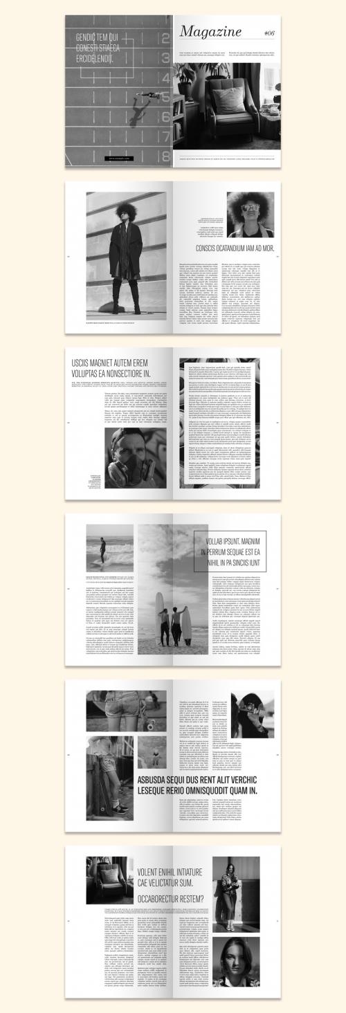 Black and White Magazine Layout - 285343762