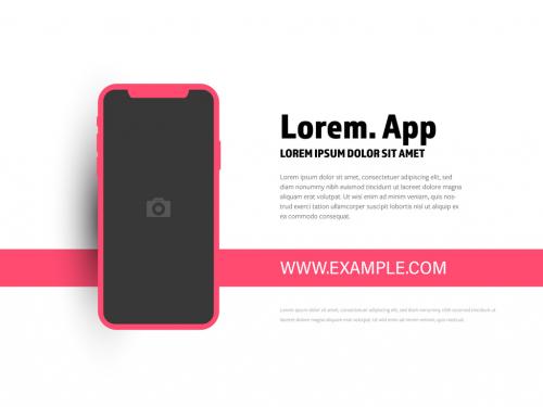 Diagram with Smartphone Mockup and Pink Accents - 285560070