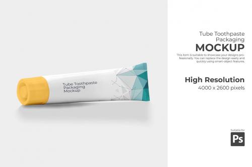 Tube Toothpaste Packaging Mockup