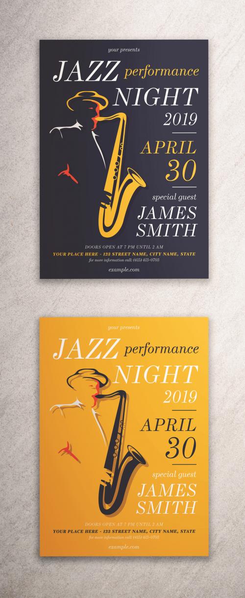 Jazz Night Graphic Flyer Layout - 285724437