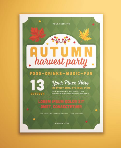 Autumn Harvest Party Graphic Flyer Layout - 285724443