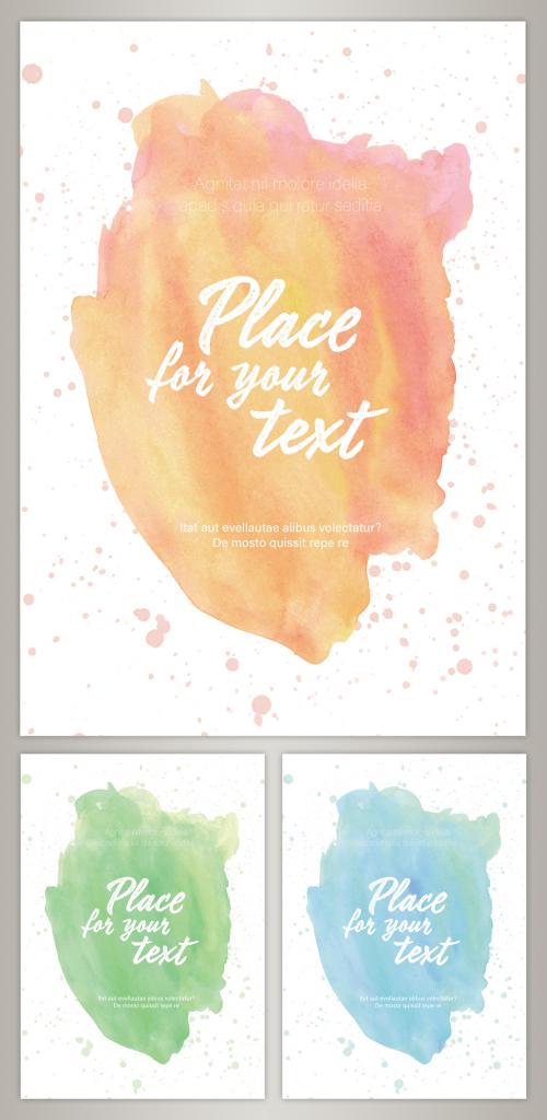 Poster Layout with Abstract Watercolor Illustration Element - 286151202