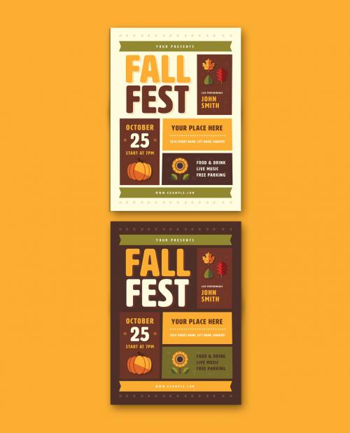 Fall Festival Flyer with Graphic Elements - 286534718