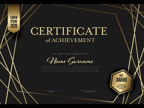 Black and Gold Certificate Layout - 286551846