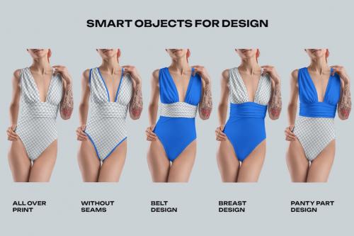 Mockup of a One Piece Women's Swimsuit