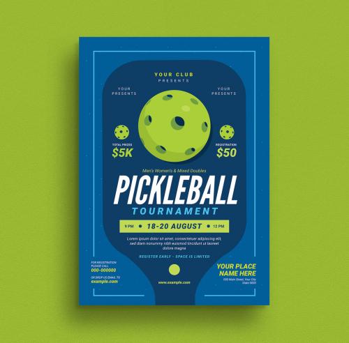 Pickle Ball Tournament Event Graphic Flyer Layout - 286734604