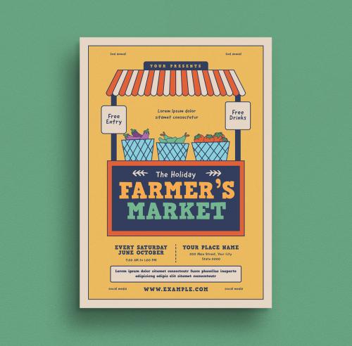Farmers Market Event Graphic Flyer Layout - 286734625