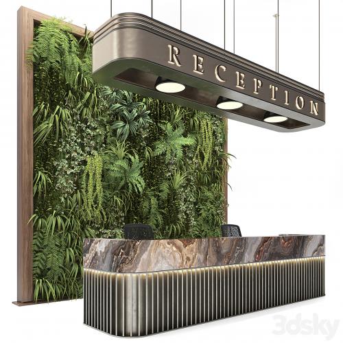 Reception with wall plants