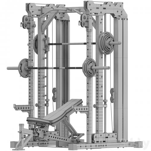 Home Gym ATX_Smith Cable Rack Weight Stack