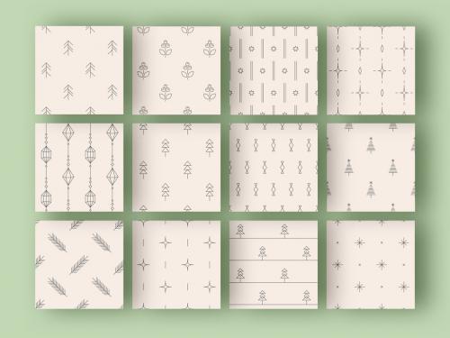 Minimalist Winter Holiday Pattern Layout Set - 286764939