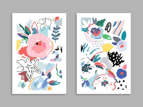 Cards With Floral Elements - 286892215