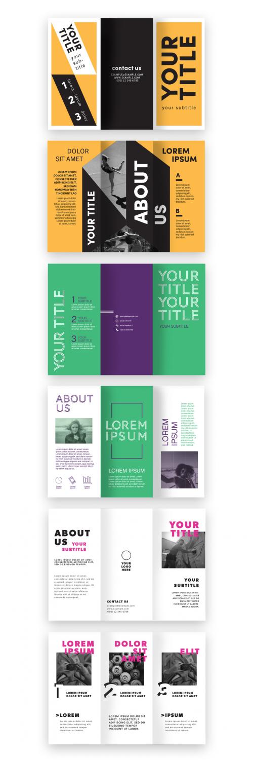 Colorful Trifold Brochure Layout Set - 286917272