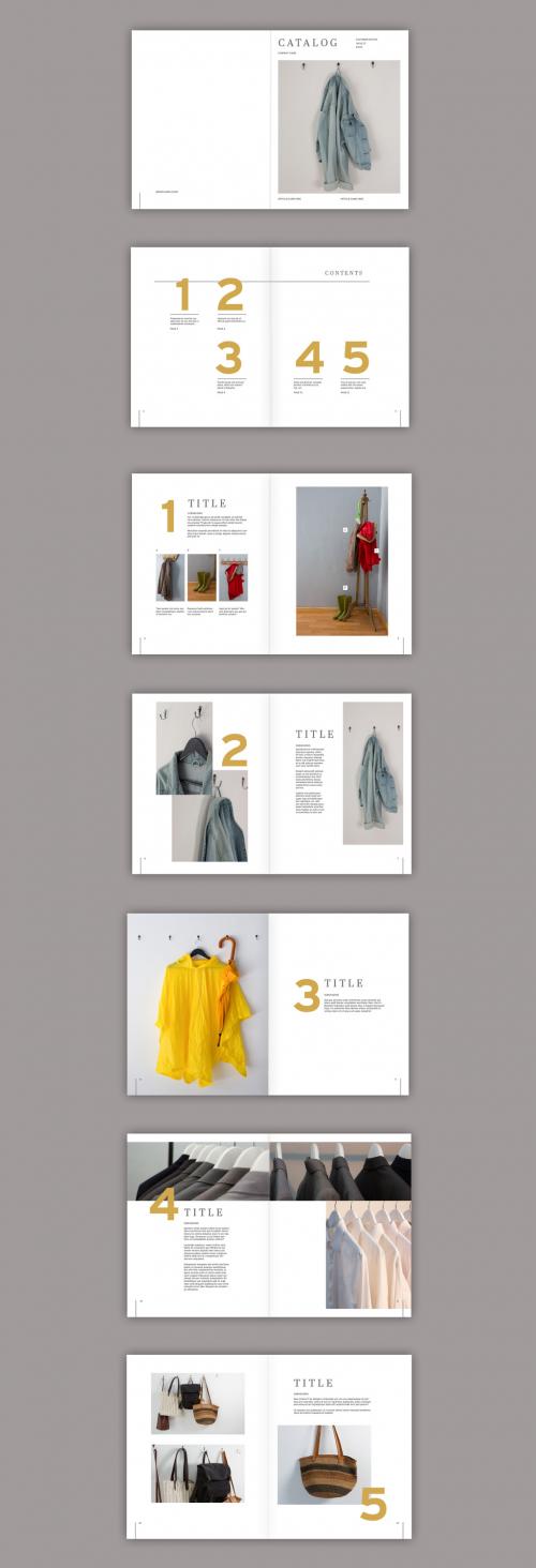 Catalog Layout with Gray and Gold Accents - 286923618