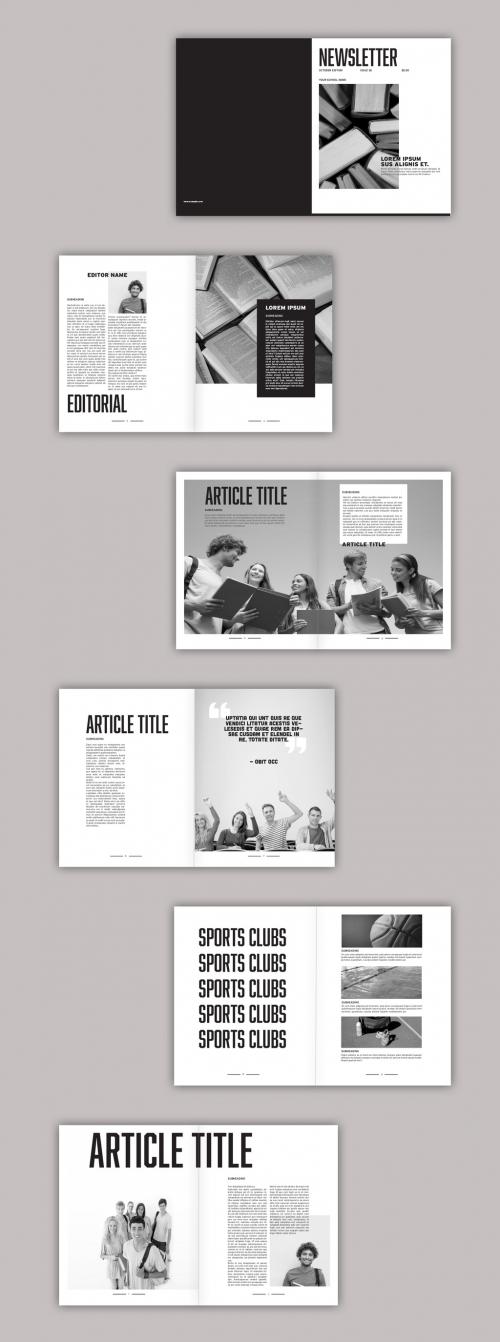 Black and White Newsletter Layout - 286923652