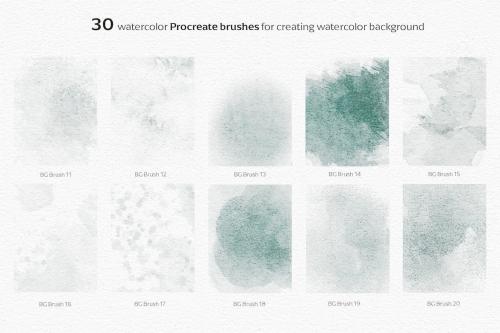 Procreate Watercolor Brushes for BG