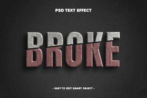 Broke Concrete 3D Layer Style Text Effect